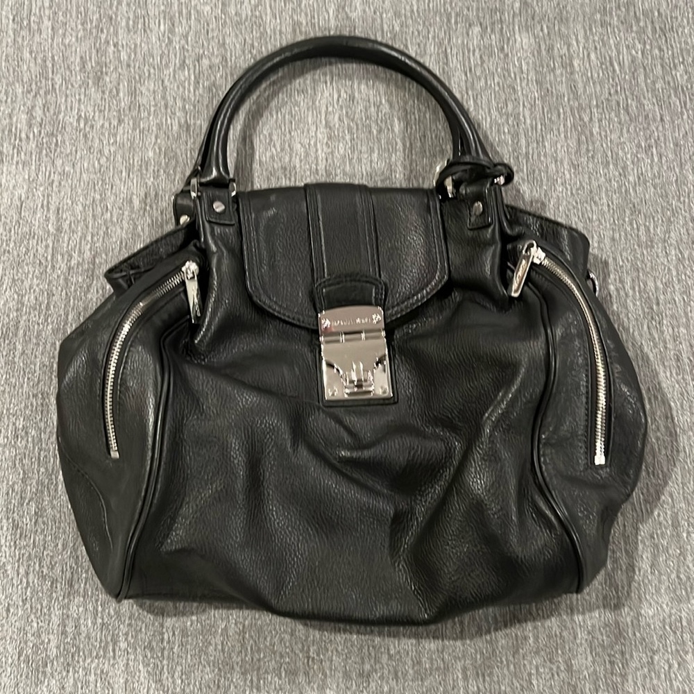 Michael Kors black leather shoulder bag